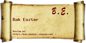 Bak Eszter névjegykártya